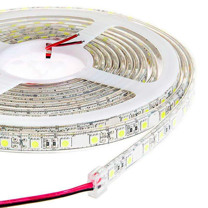 Tira LED Monocolor EPISTAR SMD5050, DC24V CC, 5m (60 Led/m) - Sensor Temperatura, 72W, IP20, Blanco frío - XauenBatt Iluminación