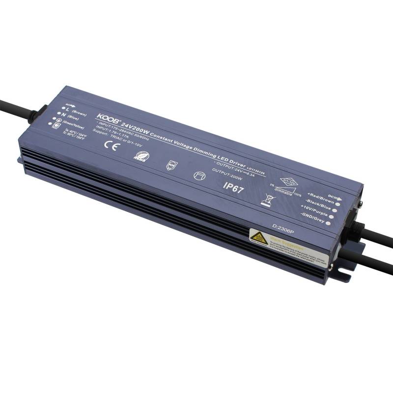 Fuente de alimentación DC24V/200W/8.3A, 0/1-10V, TRIAC, 5 en 1, IP67 - XauenBatt Iluminación