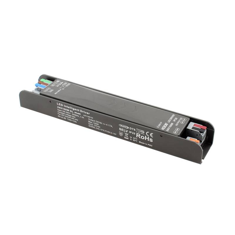 Fuente de alimentación Slim DC24V/100W/4.17A, DALI, PUSH, PWM, 0/1-10V, 6 en 1 - XauenBatt Iluminación