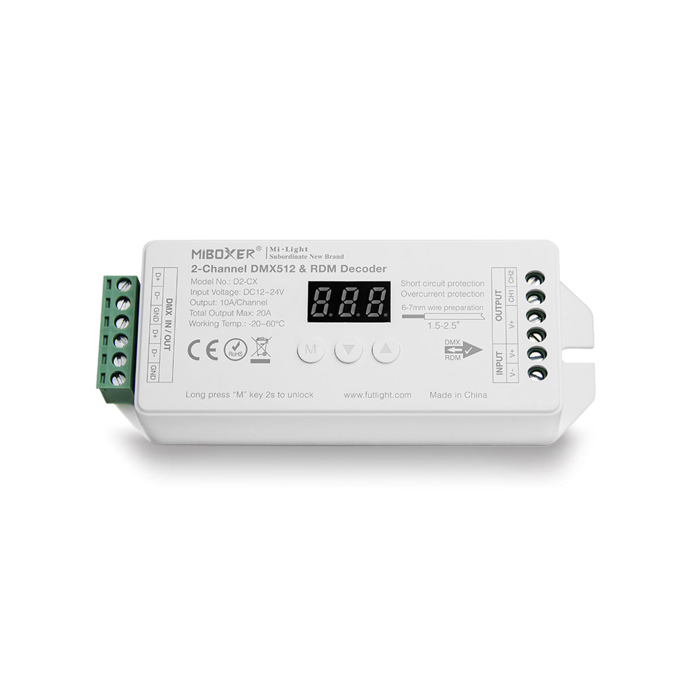 Decoder DMX512-RDM, CCT, 20A, 2.4Ghz RF - XauenBatt Iluminación