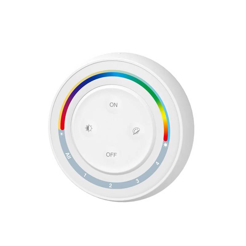 Mando RF Rainbow RGB+CCT ROUND Magnetic táctil 4 zonas - XauenBatt Iluminación
