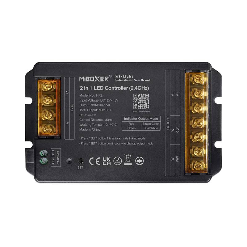 Controlador 2.4G RF, DC12-48V, 30A, 2 en 1 monocolor + CCT - XauenBatt Iluminación