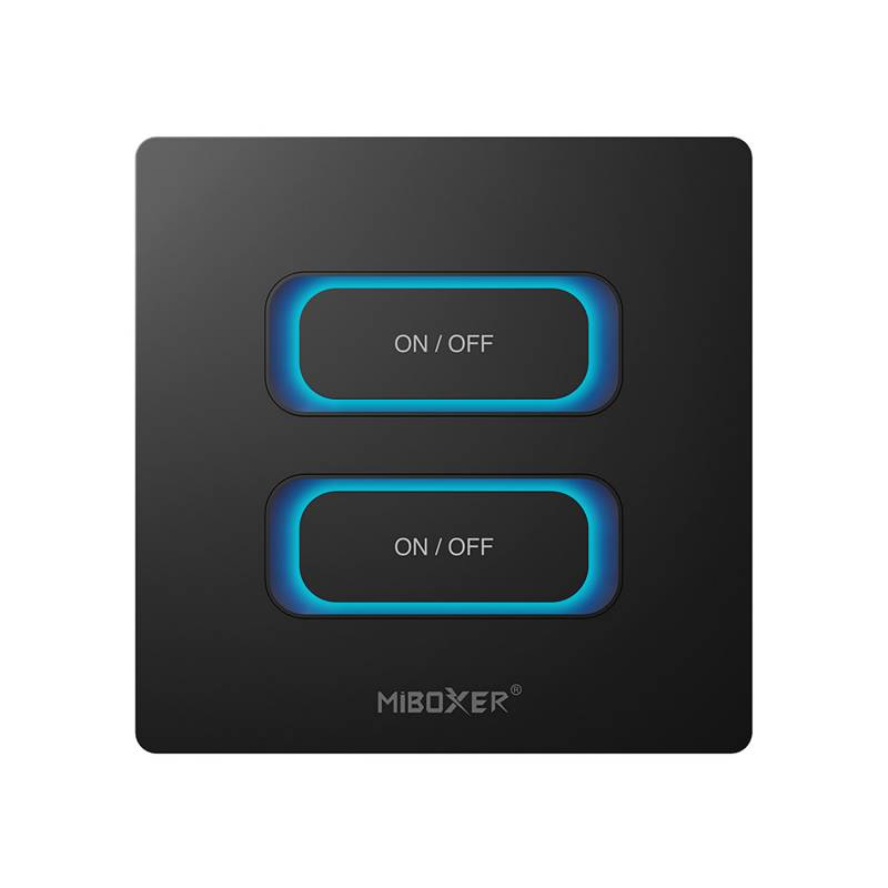 Interruptor inteligente doble WiFi + 2.4G, negro - XauenBatt Iluminación