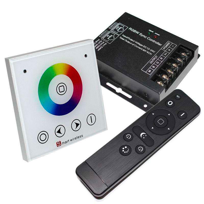 Controlador RF RGBW táctil empotrable + mando a distancia - XauenBatt Iluminación