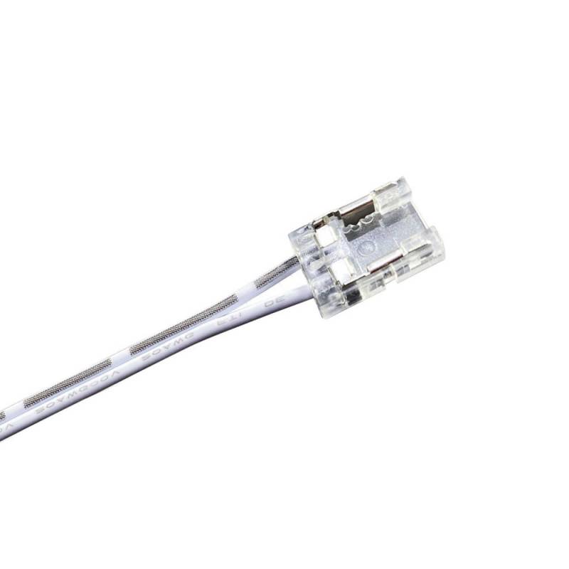 Conector Transparente con cable 15cm para tiras LED COB + SMD - 10mm - XauenBatt Iluminación