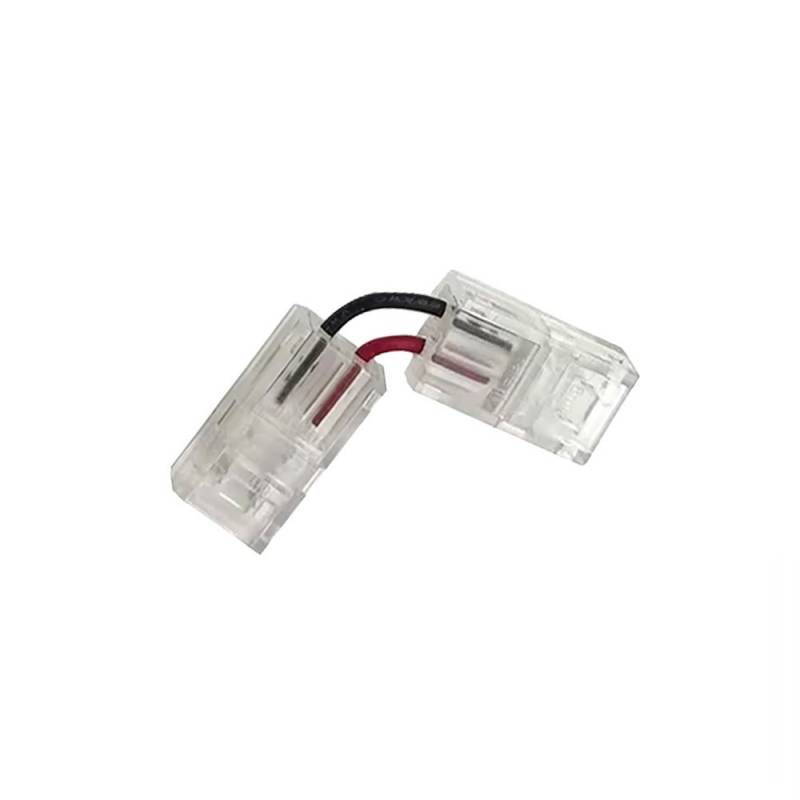 Conectores L-H transparente con cable para unión de tiras LED COB + SMD - 8mm - XauenBatt Iluminación
