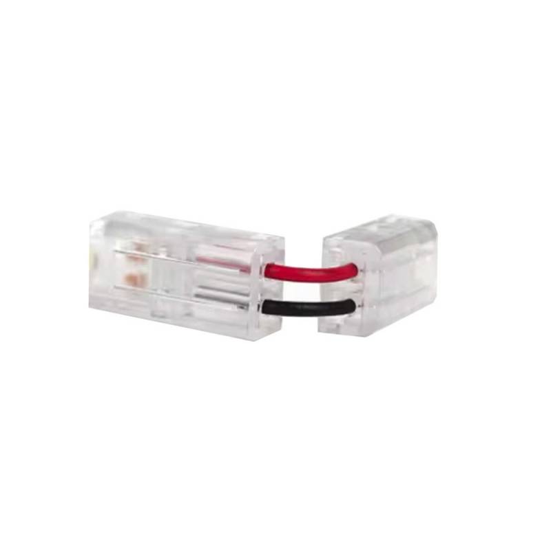 Conectores L-V transparente con cable para unión de tiras LED COB + SMD - 8mm - XauenBatt Iluminación