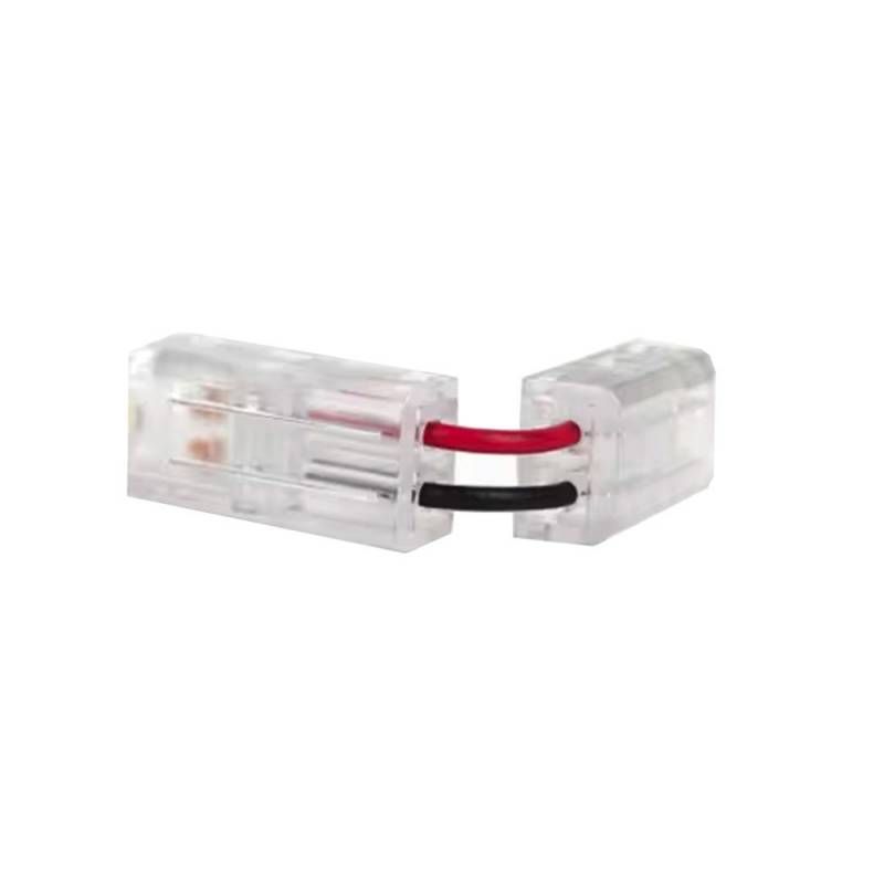 Conectores L-V transparente con cable para unión de tiras LED COB + SMD - 10mm - XauenBatt Iluminación