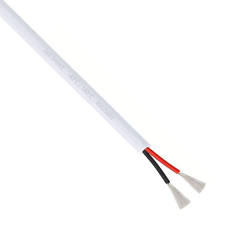 Cable anticalórico de silicona 2x0,50mm, 1m, blanco - XauenBatt Iluminación