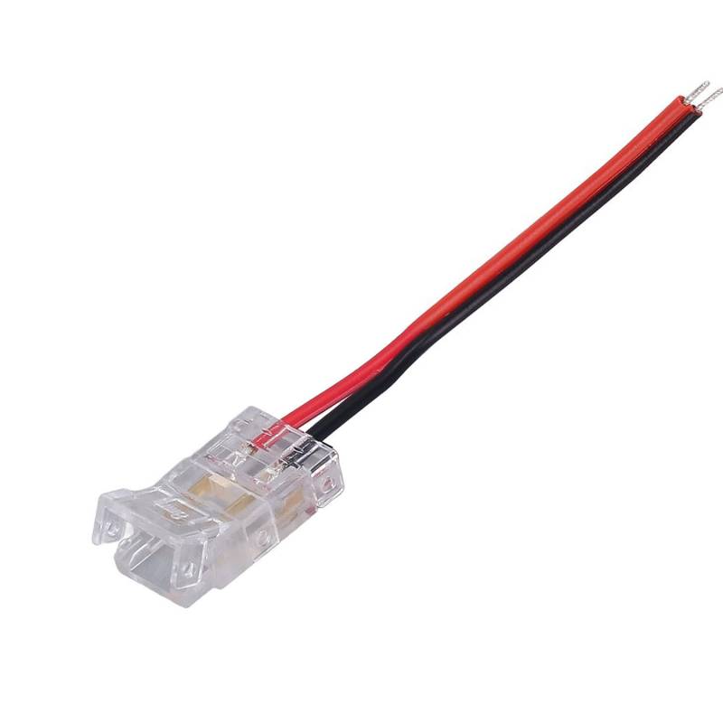 Conector Transparente con cable 105cm para tiras LED COB + SMD - 10mm - XauenBatt Iluminación