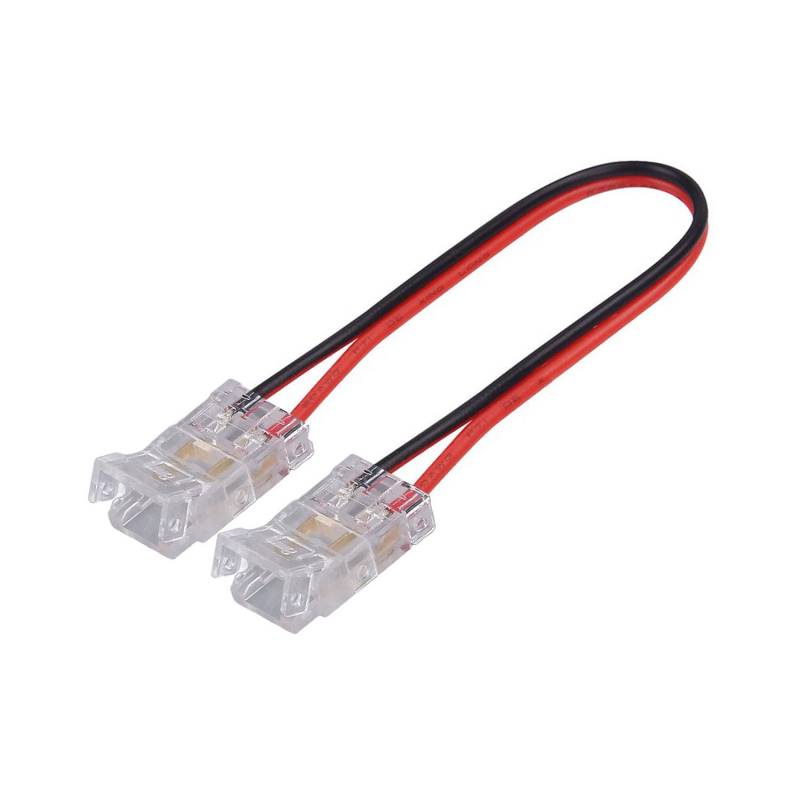 Conector Transparente cable 10cm para unión de tiras LED COB + SMD - 8mm - XauenBatt Iluminación