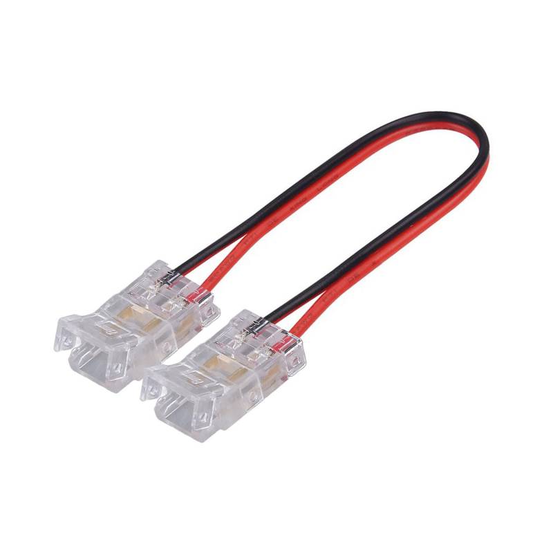 Conector Transparente cable 10cm para unión de tiras LED COB + SMD - 10mm - XauenBatt Iluminación