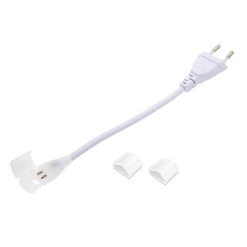 Kit Conector EU Plug tira LED 220V SMD2835 DUAL + Tapas - XauenBatt Iluminación