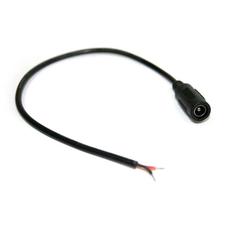 Cable DC 5,5*2,5mm Jack Hembra 30cm negro - XauenBatt Iluminación