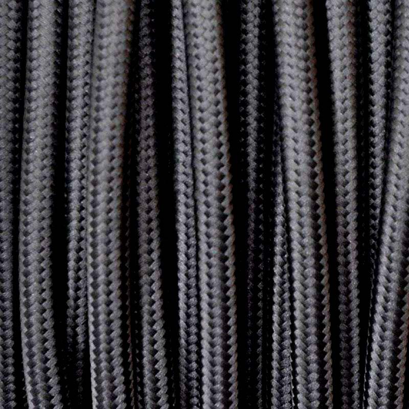 Cable textil redondo 2x0,75mm, 1m, negro - XauenBatt Iluminación