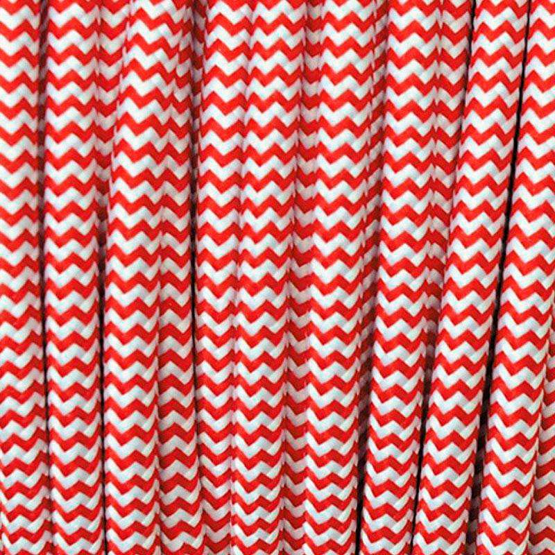 Cable textil redondo 2x0,75mm, 1m, rojo-blanco - XauenBatt Iluminación