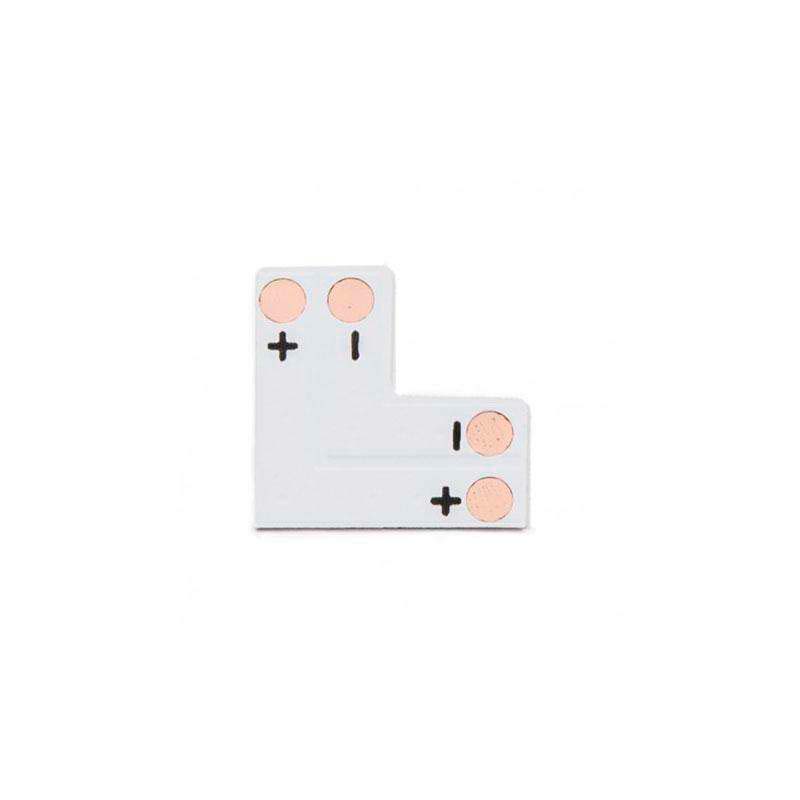 Conector L para tiras monocolor 2 Pin - 8mm - XauenBatt Iluminación