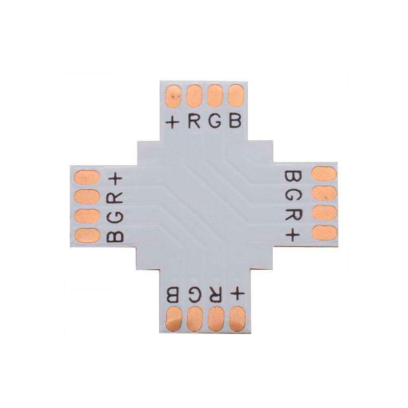 Conector X para tiras RGB 4 Pin - 10mm - XauenBatt Iluminación