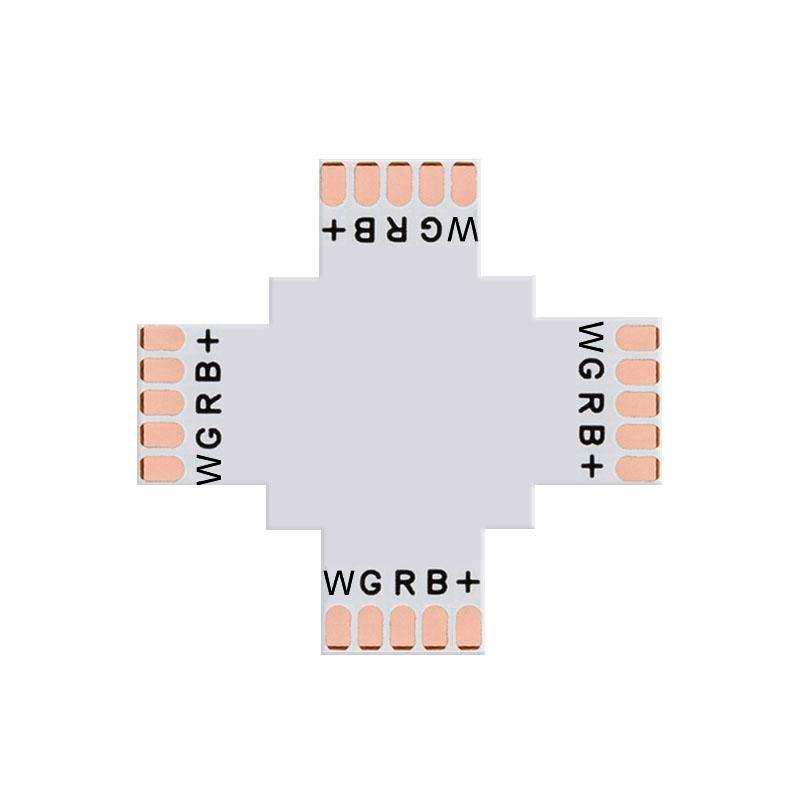 Conector X para tiras RGBW 5 Pin - 12mm - XauenBatt Iluminación