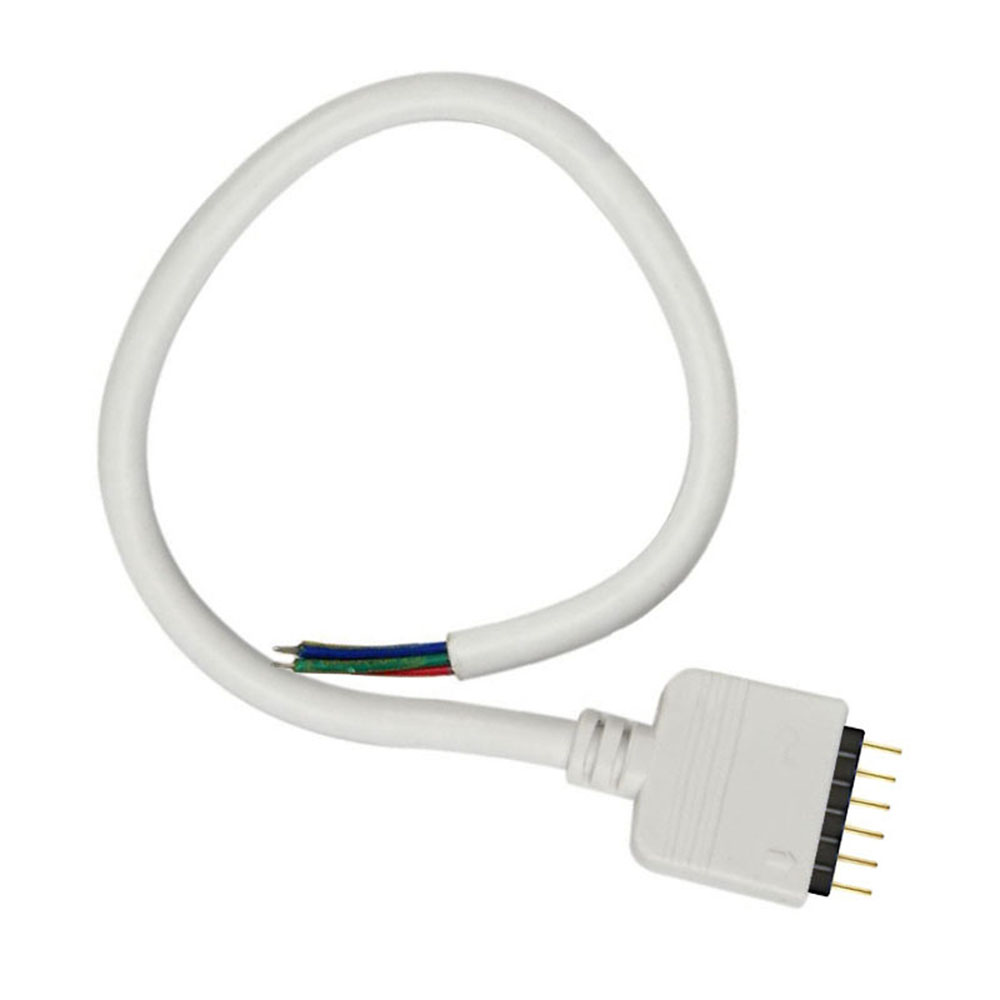 Cable redondo conexión macho 6 Pin 14mm RGB+CCT, 30cm, blanco - XauenBatt Iluminación