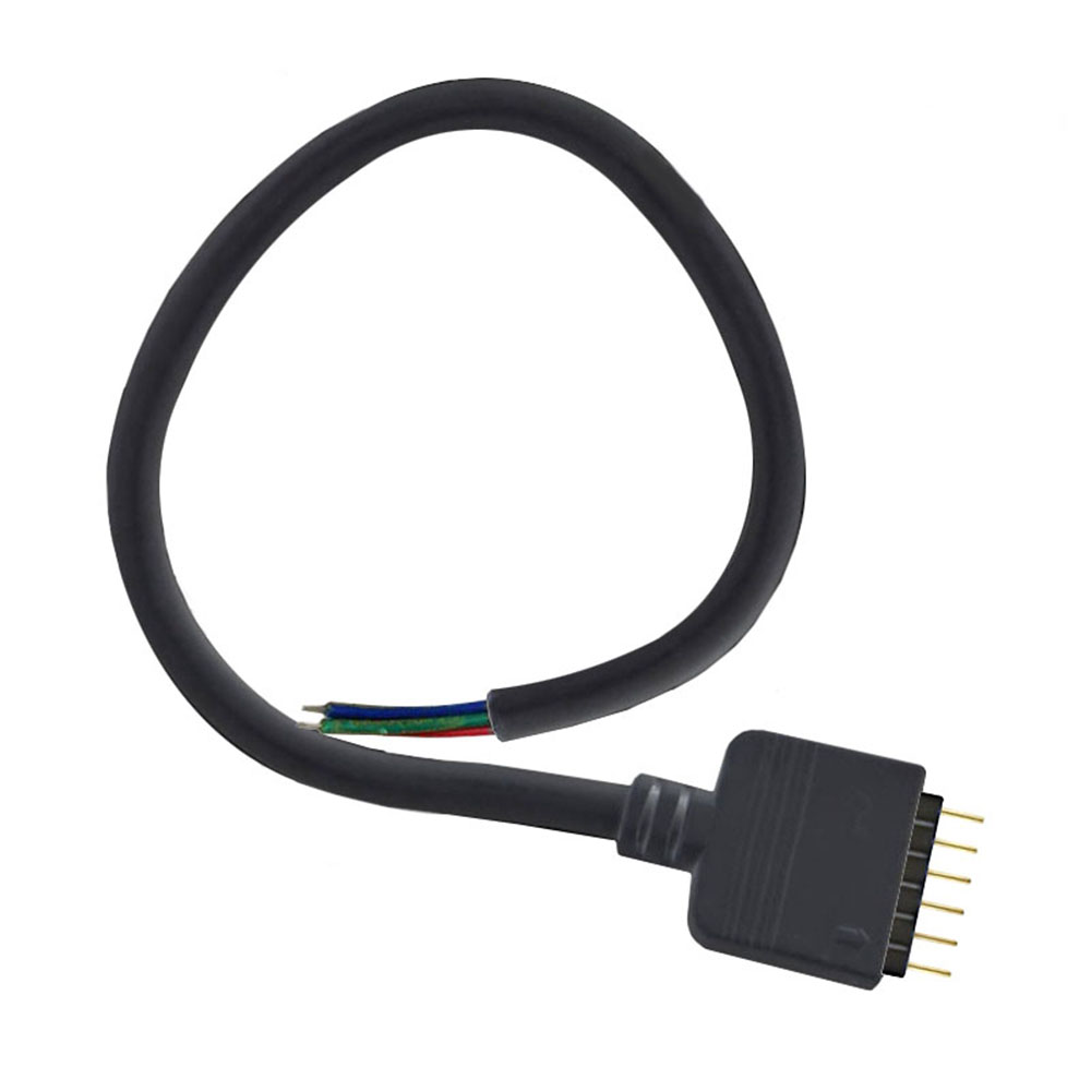 Cable redondo conexión macho 6 Pin 14mm RGB+CCT, 30cm, negro - XauenBatt Iluminación