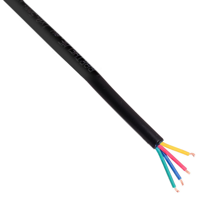 Cable redondo de conexión para tiras LED RGB 4x0,50mm - 1 metro, negro - XauenBatt Iluminación