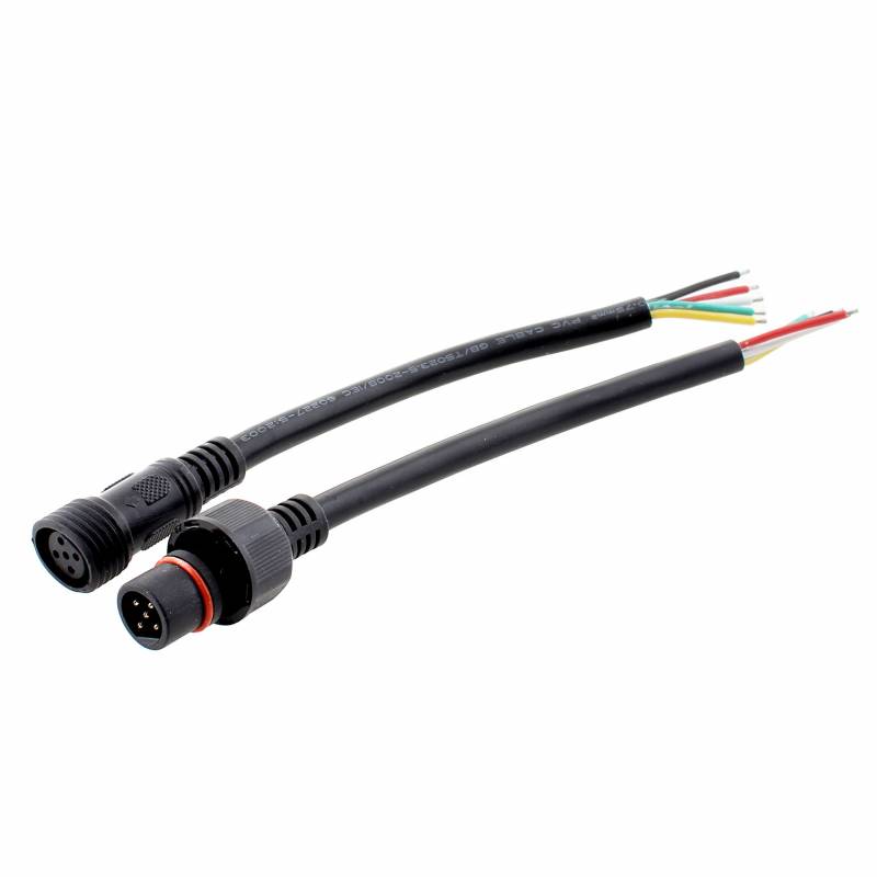 Cables conexión 5 Pinx0,75mm, 2x20cm, IP67, negro - XauenBatt Iluminación