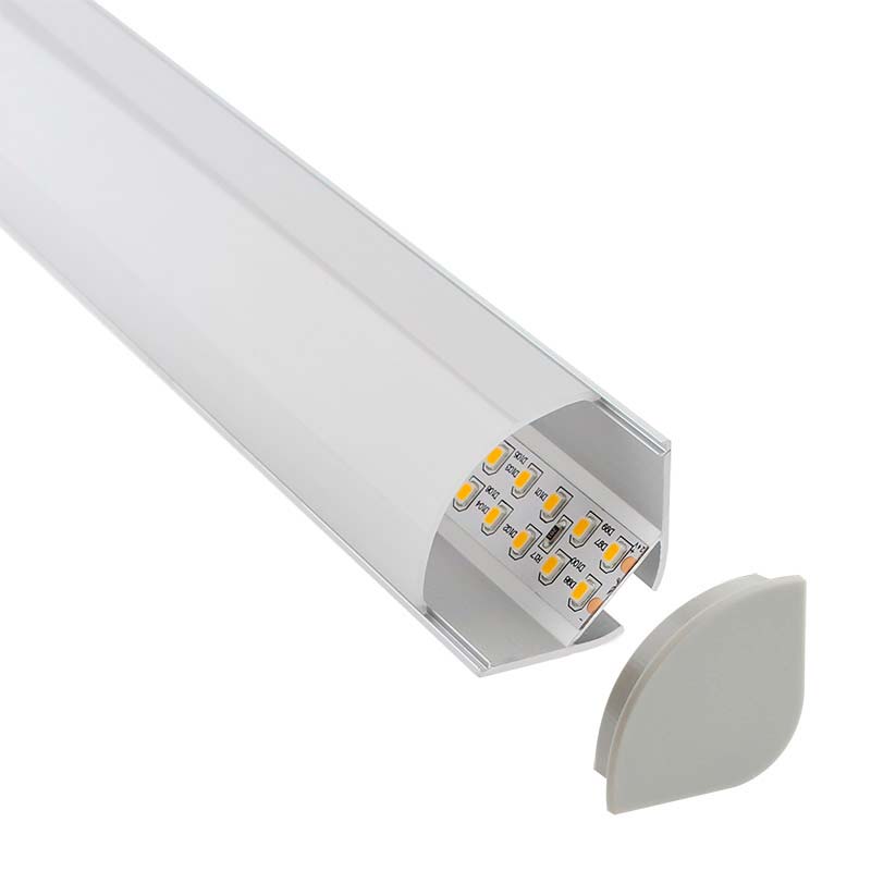 KIT - Perfil aluminio KORK para tiras LED, 1 metro - XauenBatt Iluminación