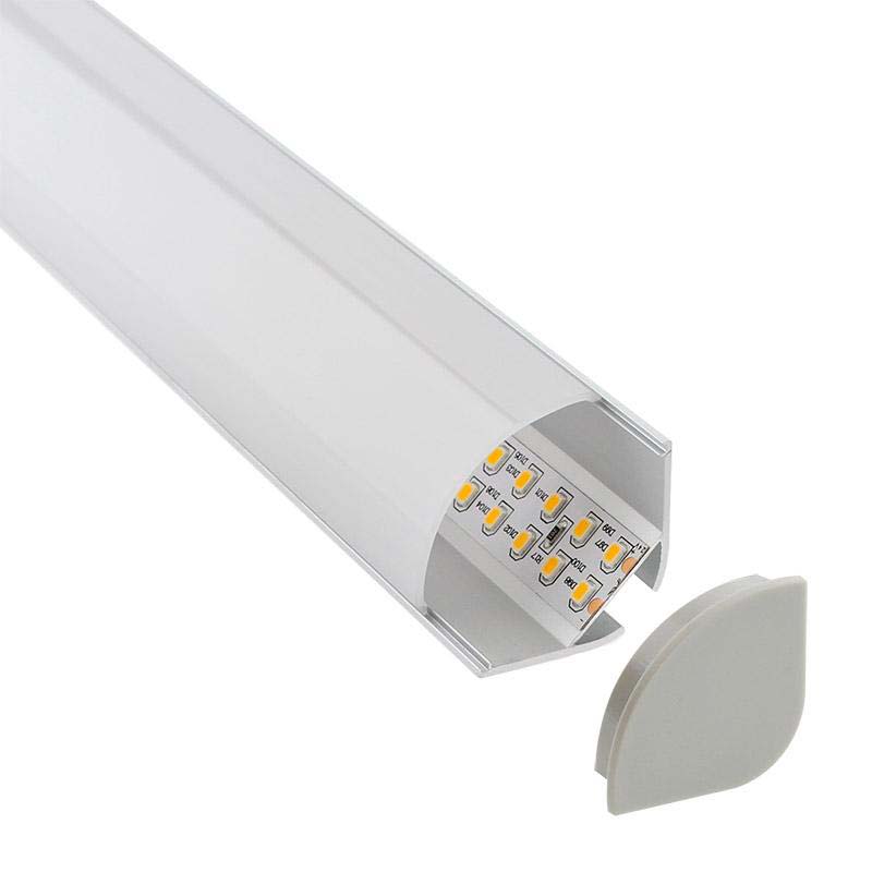 KIT Perfil aluminio KORK para tiras LED, 2 metros - XauenBatt Iluminación