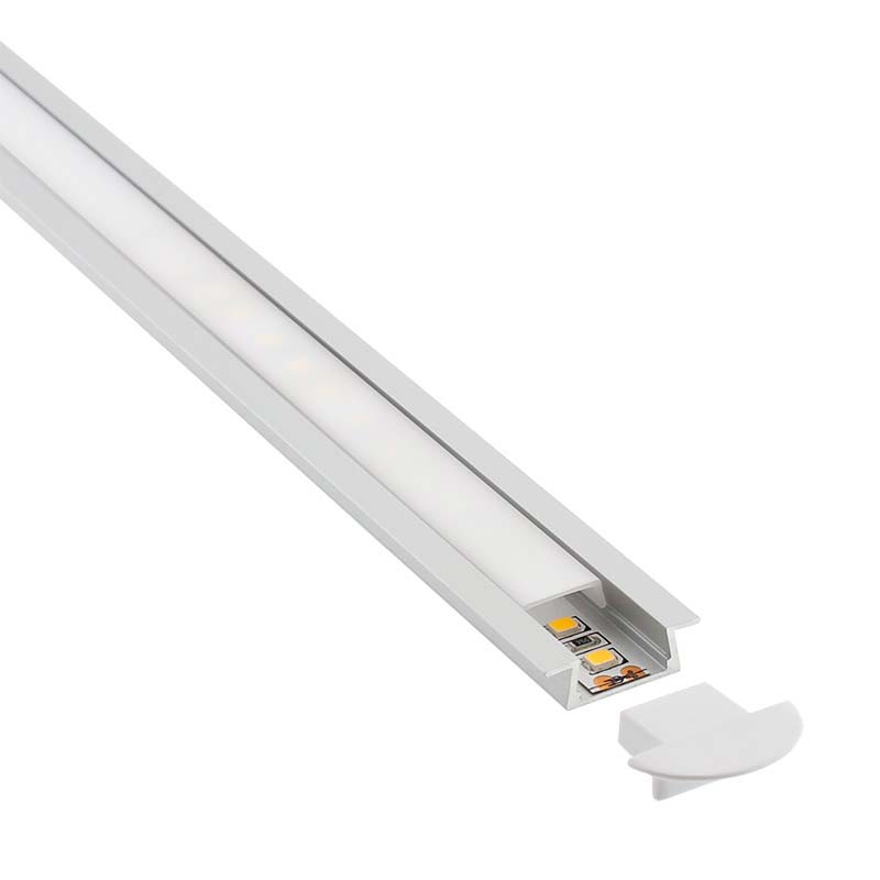 KIT - Perfil aluminio KOBE para tiras LED, 1 metro - XauenBatt Iluminación