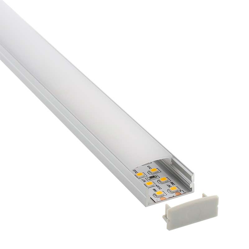 KIT - Perfil aluminio SENSA BIG para tiras LED, 1 metro - XauenBatt Iluminación