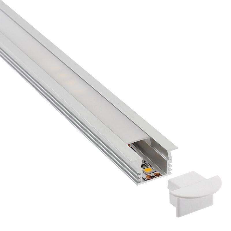 KIT - Perfil aluminio CAMPRO para tiras LED, 2 metros - XauenBatt Iluminación