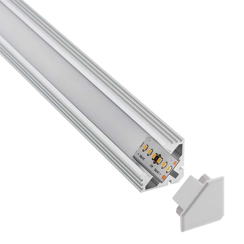 KIT - Perfil aluminio VENCO para tiras LED, 1 metro - XauenBatt Iluminación