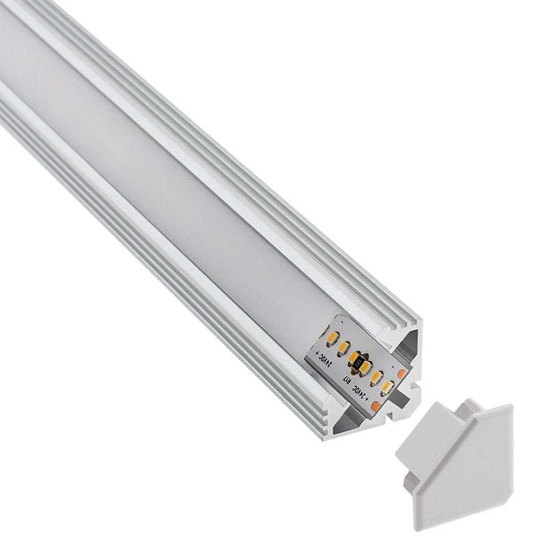 KIT - Perfil aluminio VENCO para tiras LED, 2 metros - XauenBatt Iluminación