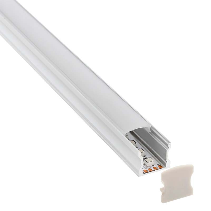 KIT - Perfil aluminio HARFO para tiras LED, 1 metro - XauenBatt Iluminación
