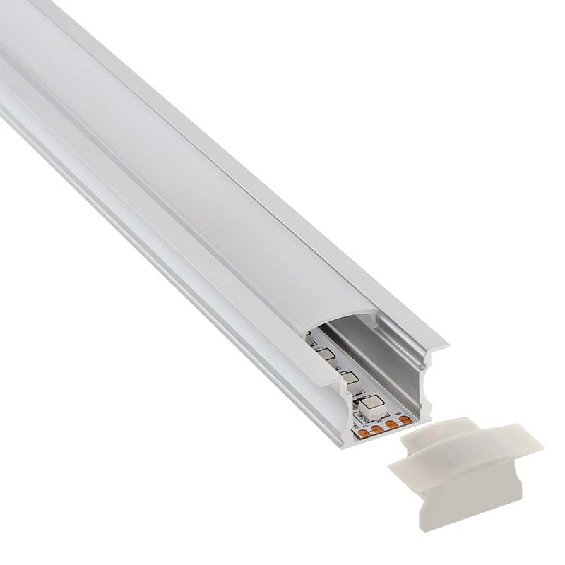 KIT - Perfil aluminio RIDA para tiras LED, 1 metro - XauenBatt Iluminación