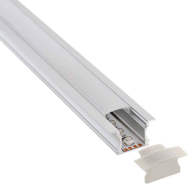 KIT - Perfil aluminio RIDA para tiras LED, 2 metros - XauenBatt Iluminación