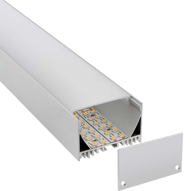 KIT - Perfil aluminio ZAK para tiras LED, 1 metro - XauenBatt Iluminación