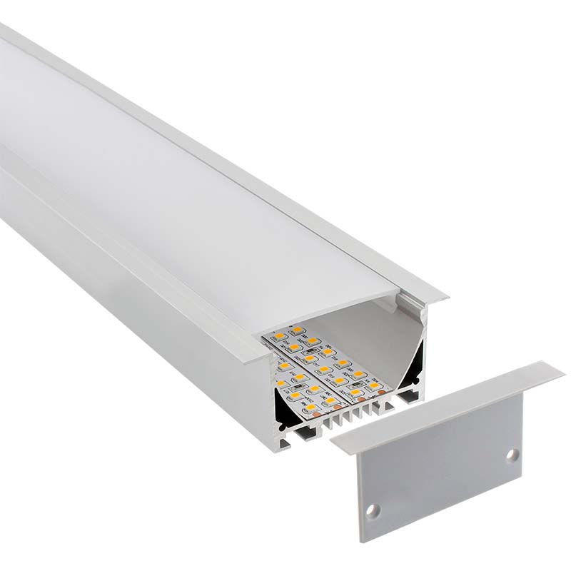 KIT - Perfil aluminio OSIC para tiras LED, 1 metro - XauenBatt Iluminación
