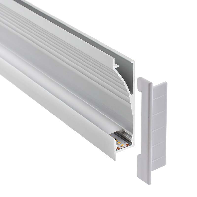 KIT - Perfil aluminio NITRA para tiras LED, 1 metro - XauenBatt Iluminación