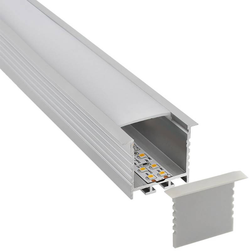 KIT - Perfil aluminio TEITO para tiras LED, 1 metro - XauenBatt Iluminación
