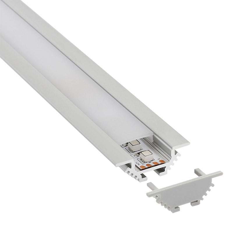 KIT - Perfil aluminio CORNER para tiras LED, 2 metros - XauenBatt Iluminación
