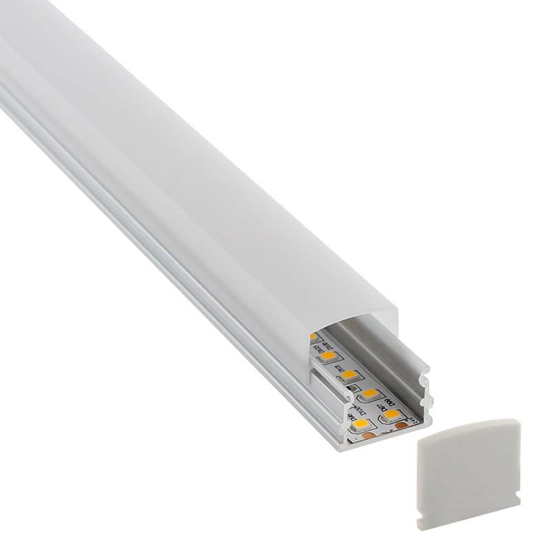 KIT - Perfil aluminio BOLL para tiras LED, 1 metro - XauenBatt Iluminación