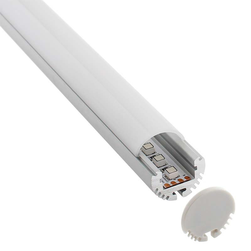 KIT - Perfil aluminio KROB-B para tiras LED, 2 metros - XauenBatt Iluminación