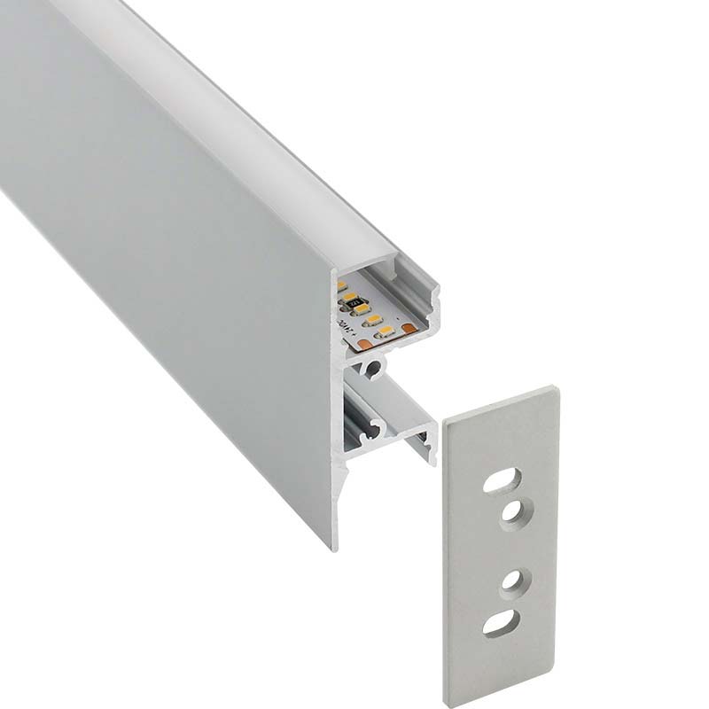 KIT - Perfil aluminio WALL HOS para tiras LED, 1 metro - XauenBatt Iluminación