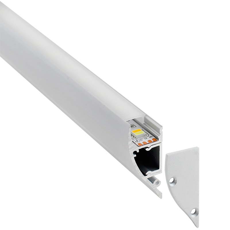 KIT - Perfil aluminio WALL UP para tiras LED, 1 metro - XauenBatt Iluminación