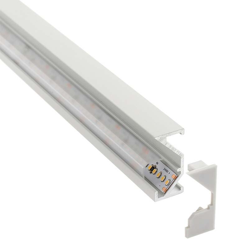 Kit Perfil aluminio WARE para tiras LED, 1 metro - XauenBatt Iluminación