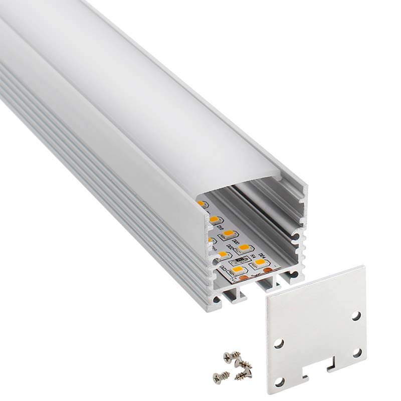 KIT - Perfil aluminio VART SUSPEND para tiras LED, 1 metro - XauenBatt Iluminación