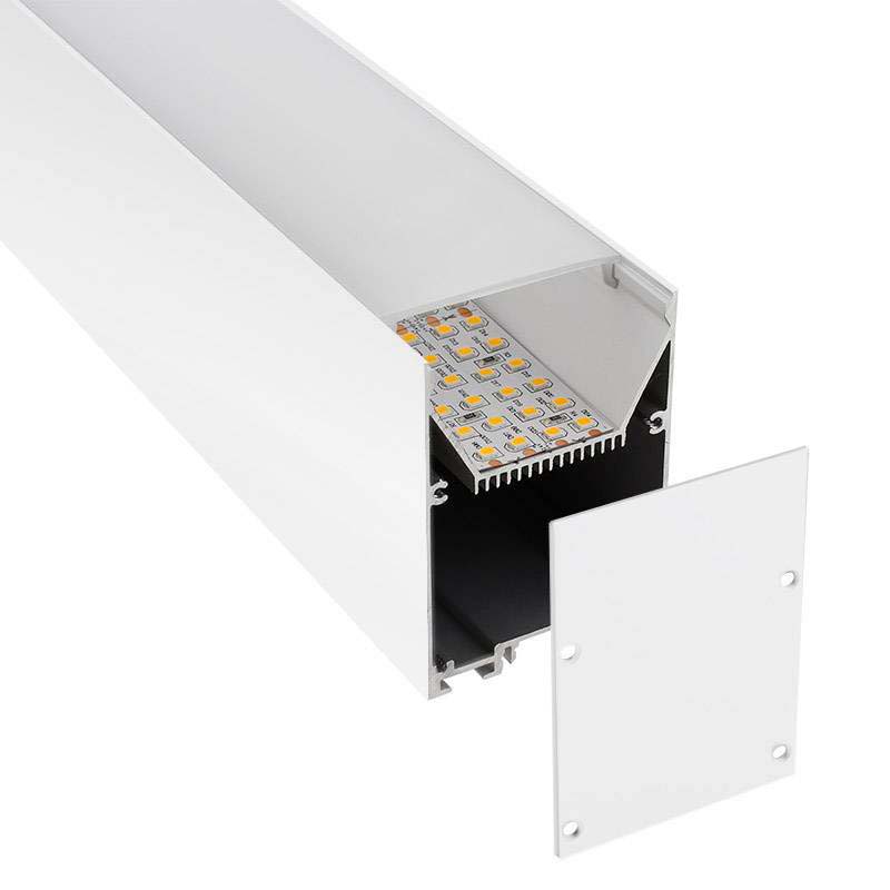 KIT - Perfil aluminio SERK para tiras LED, 2 metros, blanco - XauenBatt Iluminación