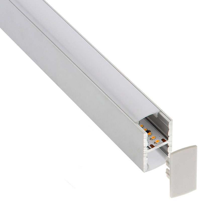 KIT - Perfil aluminio KEN para tiras LED, 2 metros - XauenBatt Iluminación